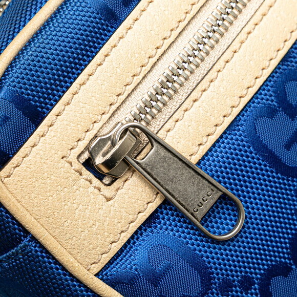 Gucci GG the Grid Belt Bag Body Blue Beige Leather - Picture 5 of 10